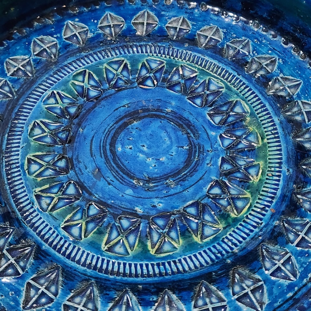 VINTAGE ALDO LONDI BITOSSI RAYMOR ITALY RIMINI BLUE X-LARGE 9.5 IN ASHTRAY DISH - Picture 5 of 15